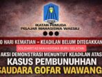 IPPMW Akan Gelar Aksi di Polda Maluku, Desak Penuntasan Kasus Pembunuhan Gofar Wawangi